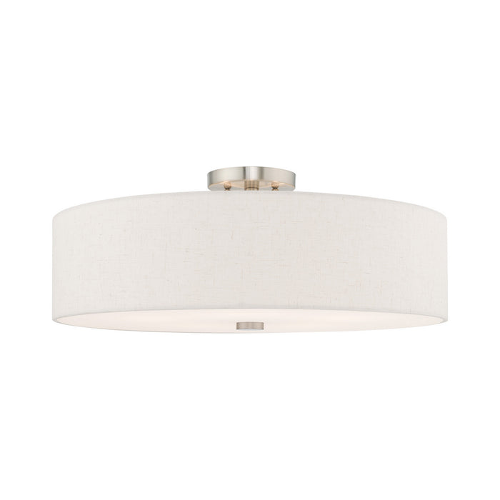 Livex Lighting 52141-91 Five Light Ceiling Mount, Brushed Nickel