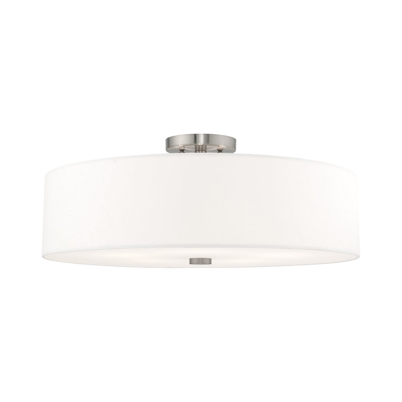 Livex Lighting 52142-91 Five Light Ceiling Mount, Brushed Nickel