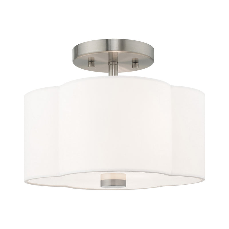 Livex Lighting 52151-91 Two Light Ceiling Mount, Brushed Nickel
