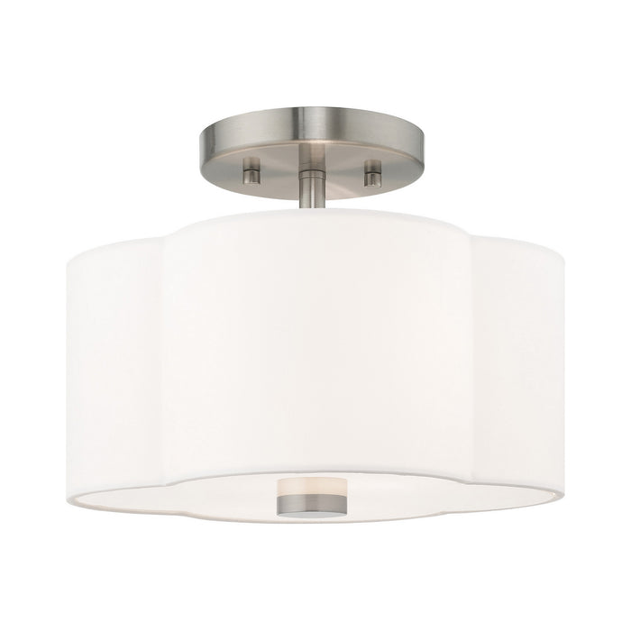 Livex Lighting 52151-91 Two Light Ceiling Mount, Brushed Nickel