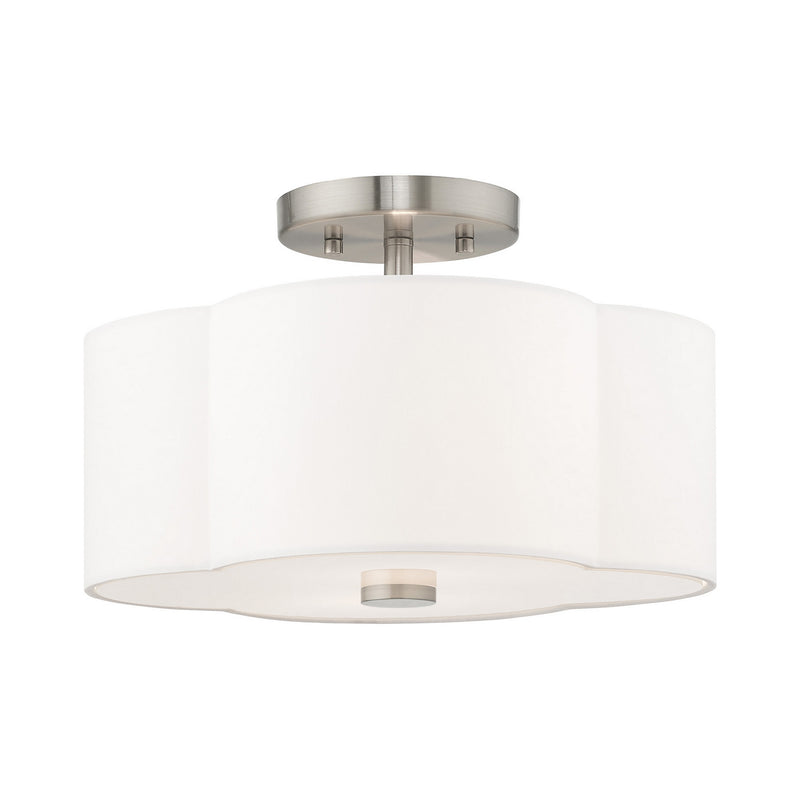 Livex Lighting 52152-91 Two Light Ceiling Mount, Brushed Nickel