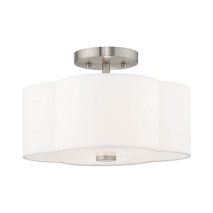 Livex Lighting 52152-91 Two Light Ceiling Mount, Brushed Nickel