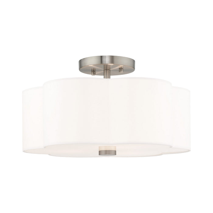 Livex Lighting 52153-91 Three Light Ceiling Mount, Brushed Nickel