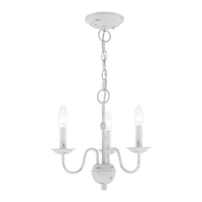 Livex Lighting 52163-60 Three Light Mini Chandelier, Antique White