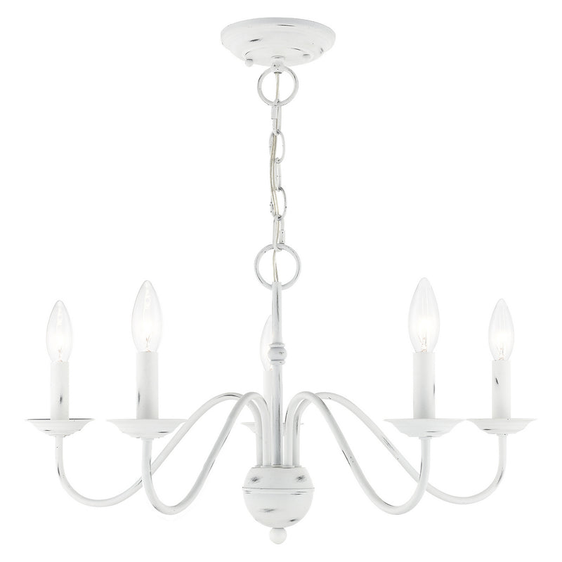 Livex Lighting 52165-60 Five Light Chandelier, Antique White