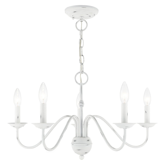 Livex Lighting 52165-60 Five Light Chandelier, Antique White