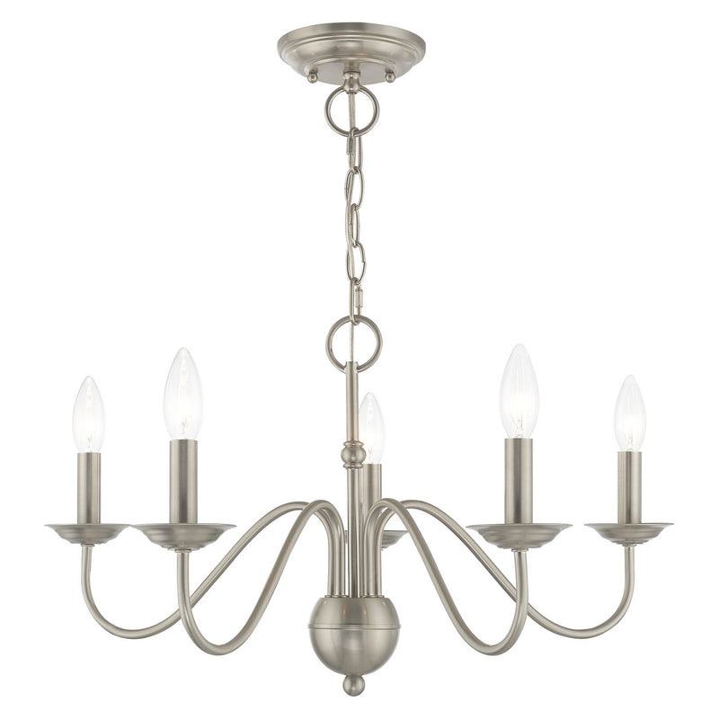 Livex Lighting 52165-91 Five Light Chandelier, Brushed Nickel