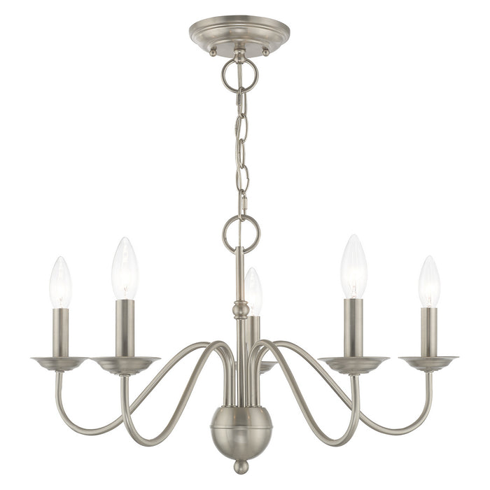 Livex Lighting 52165-91 Five Light Chandelier, Brushed Nickel