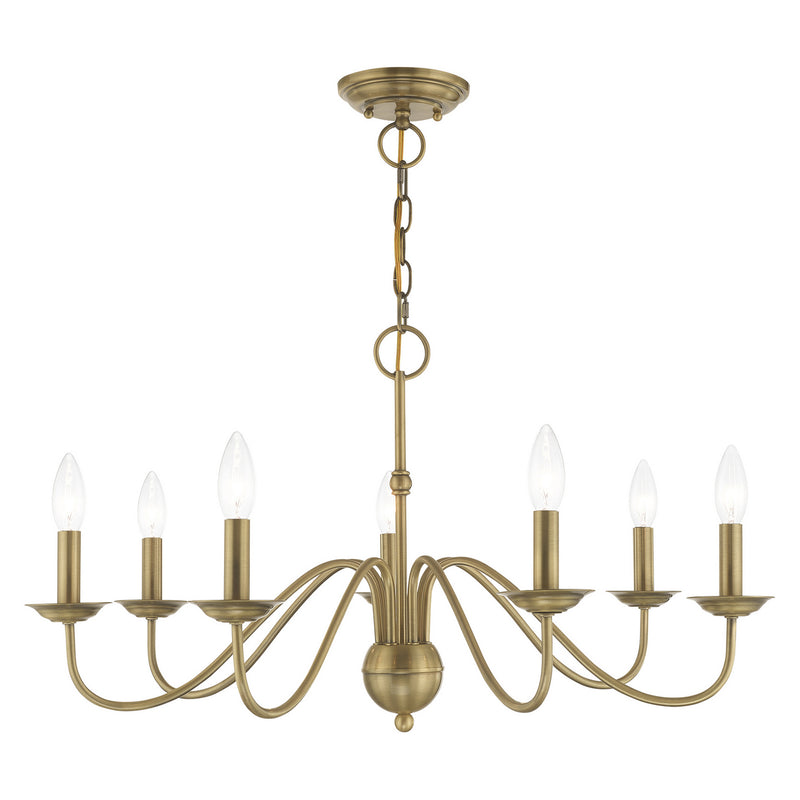 Livex Lighting 52167-01 Seven Light Chandelier, Antique Brass