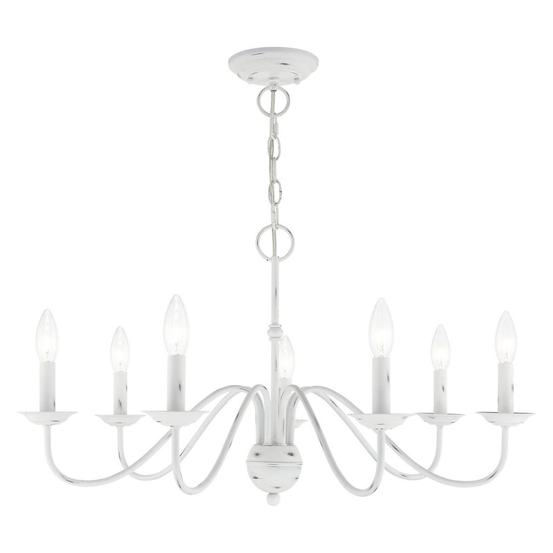 Livex Lighting 52167-60 Seven Light Chandelier, Antique White