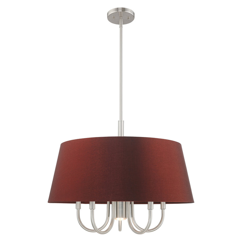 Livex Lighting 52905-91 Six Light Chandelier, Brushed Nickel