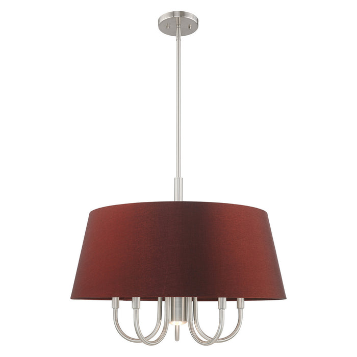 Livex Lighting 52905-91 Six Light Chandelier, Brushed Nickel