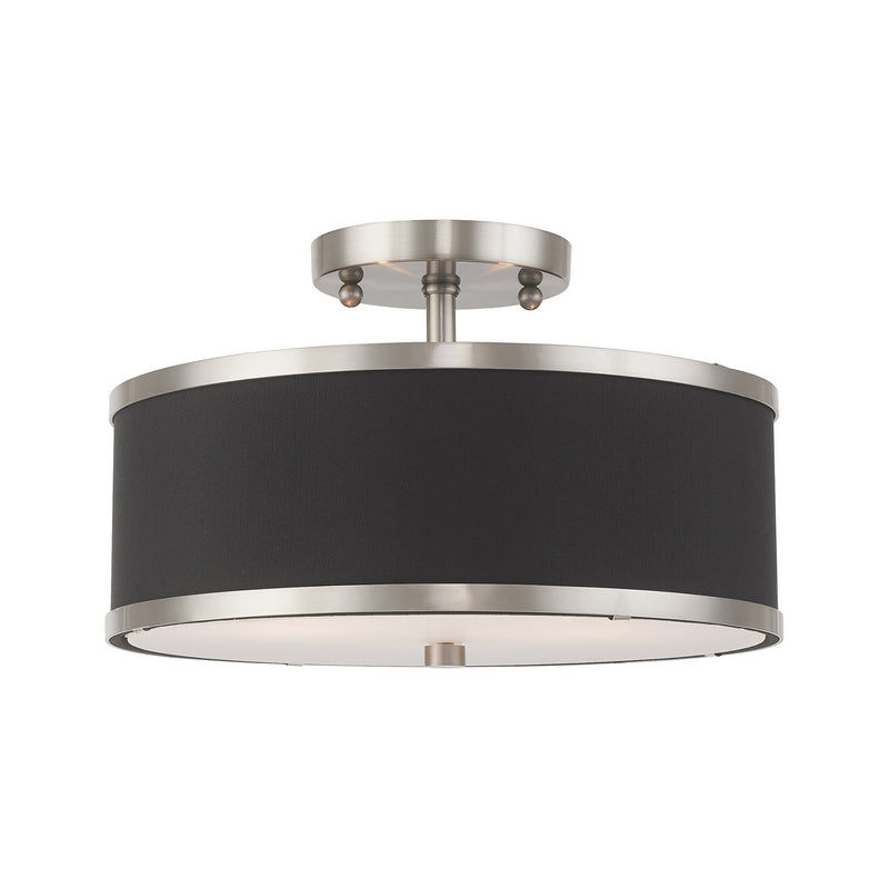 Livex Lighting 60402-91 Two Light Ceiling Mount, Brushed Nickel