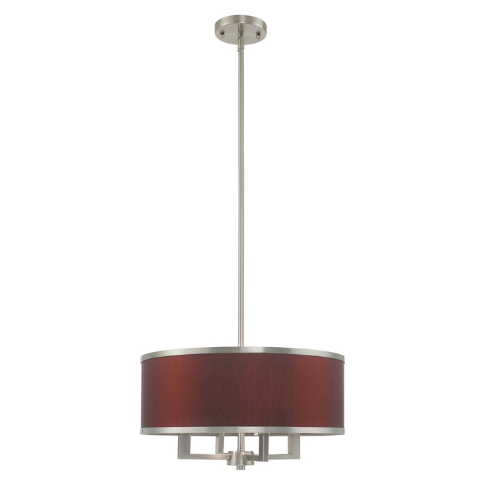 Livex Lighting 60414-91 Four Light Pendant, Brushed Nickel