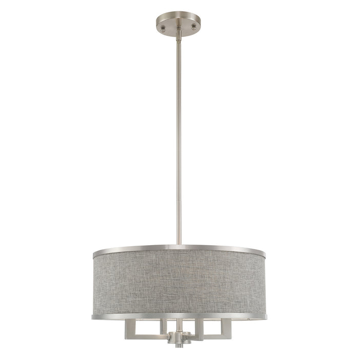 Livex Lighting 60424-91 Four Light Pendant, Brushed Nickel