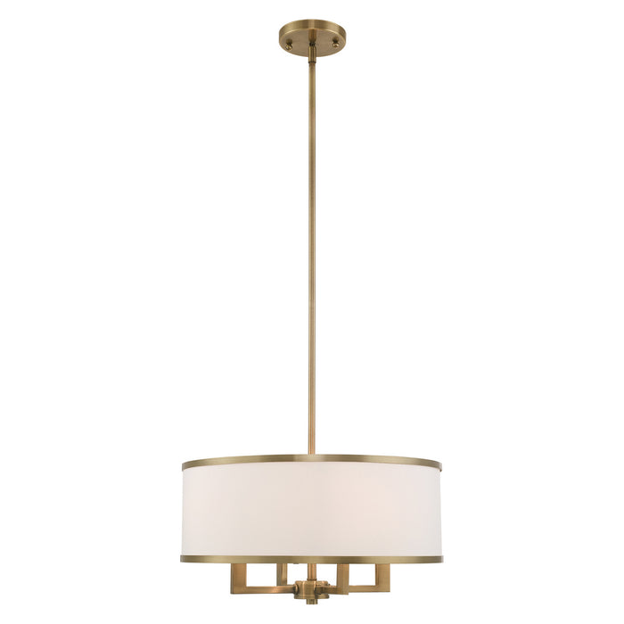 Livex Lighting 62615-01 Four Light Pendant, Antique Brass