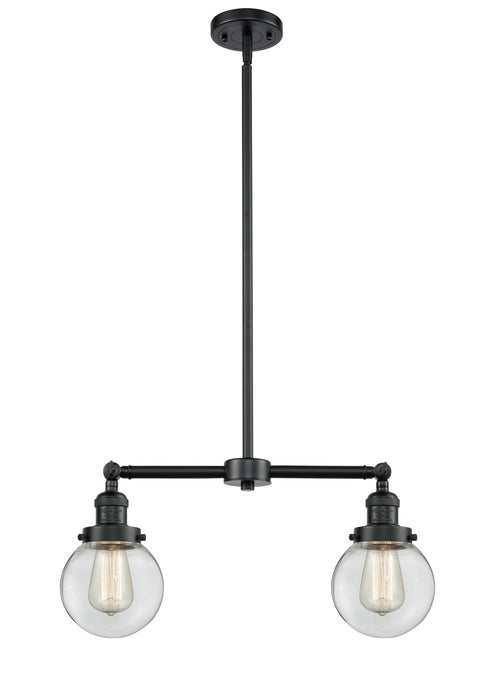 Innovations 209-OB-G202-6 Two Light Island Pendant, Oil Rubbed Bronze