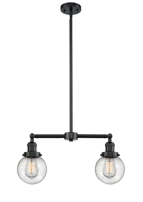 Innovations 209-OB-G204-6 Two Light Island Pendant, Oil Rubbed Bronze
