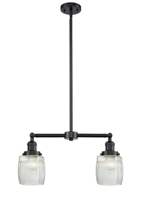 Innovations 209-OB-G302 Two Light Island Pendant, Oil Rubbed Bronze