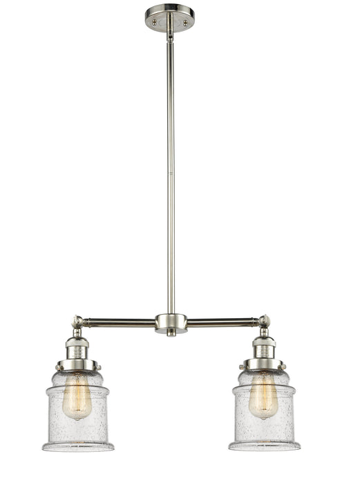 Innovations 209-PN-G184 Two Light Island Pendant, Polished Nickel
