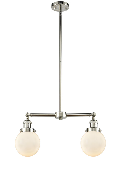 Innovations 209-PN-G201-6 Two Light Island Pendant, Polished Nickel