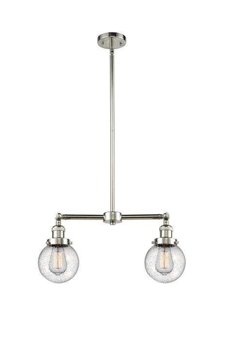 Innovations 209-PN-G204-6 Two Light Island Pendant, Polished Nickel