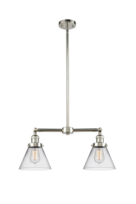 Innovations 209-PN-G42 Two Light Island Pendant, Polished Nickel