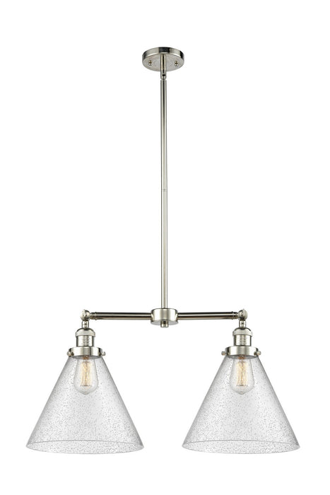 Innovations 209-PN-G44-L Two Light Island Pendant, Polished Nickel
