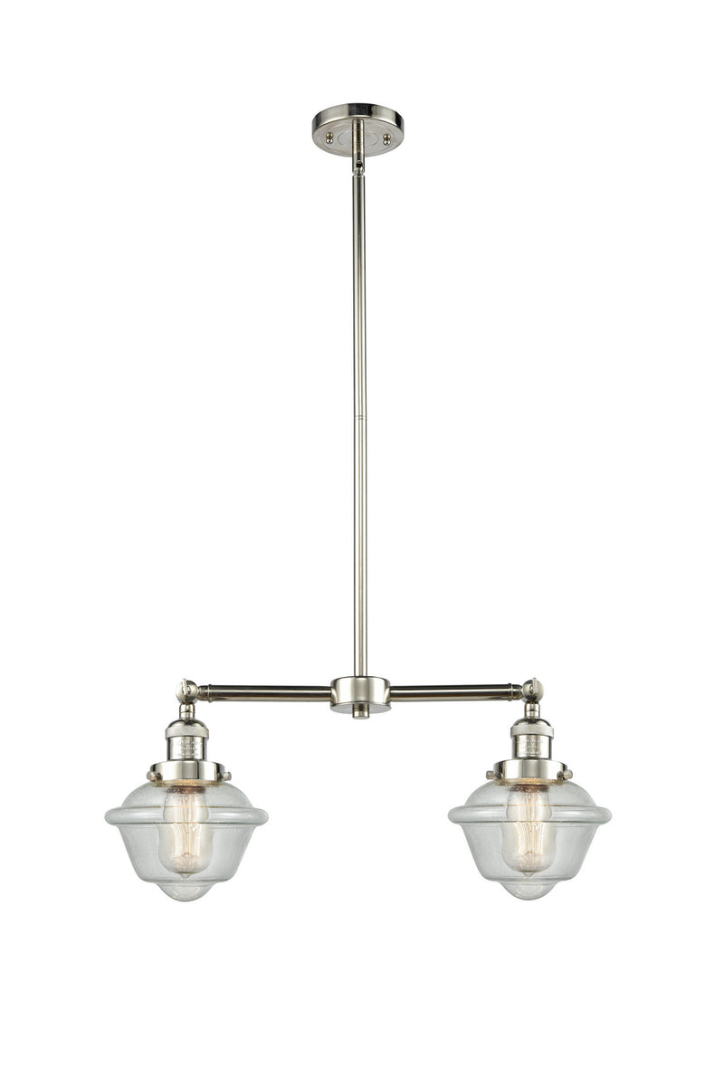 Innovations 209-PN-G534 Two Light Island Pendant, Polished Nickel