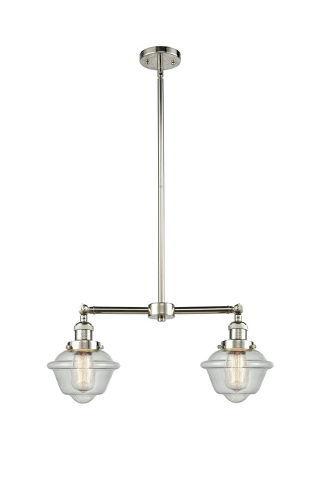 Innovations 209-PN-G534 Two Light Island Pendant, Polished Nickel