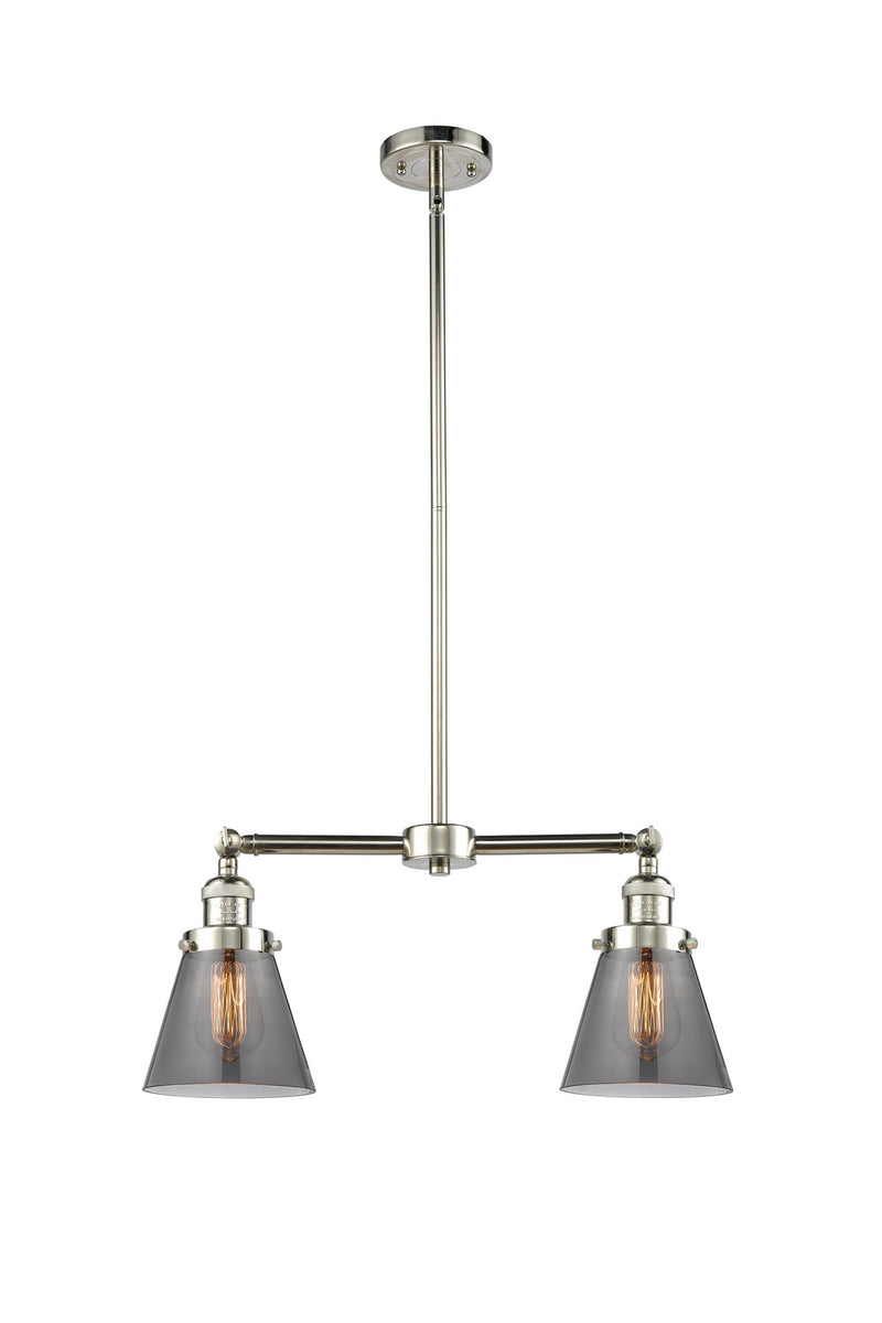Innovations 209-PN-G63 Two Light Island Pendant, Polished Nickel
