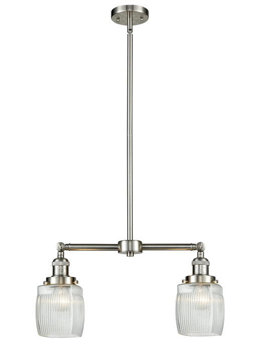 Innovations 209-SN-G302 Two Light Island Pendant, Brushed Satin Nickel