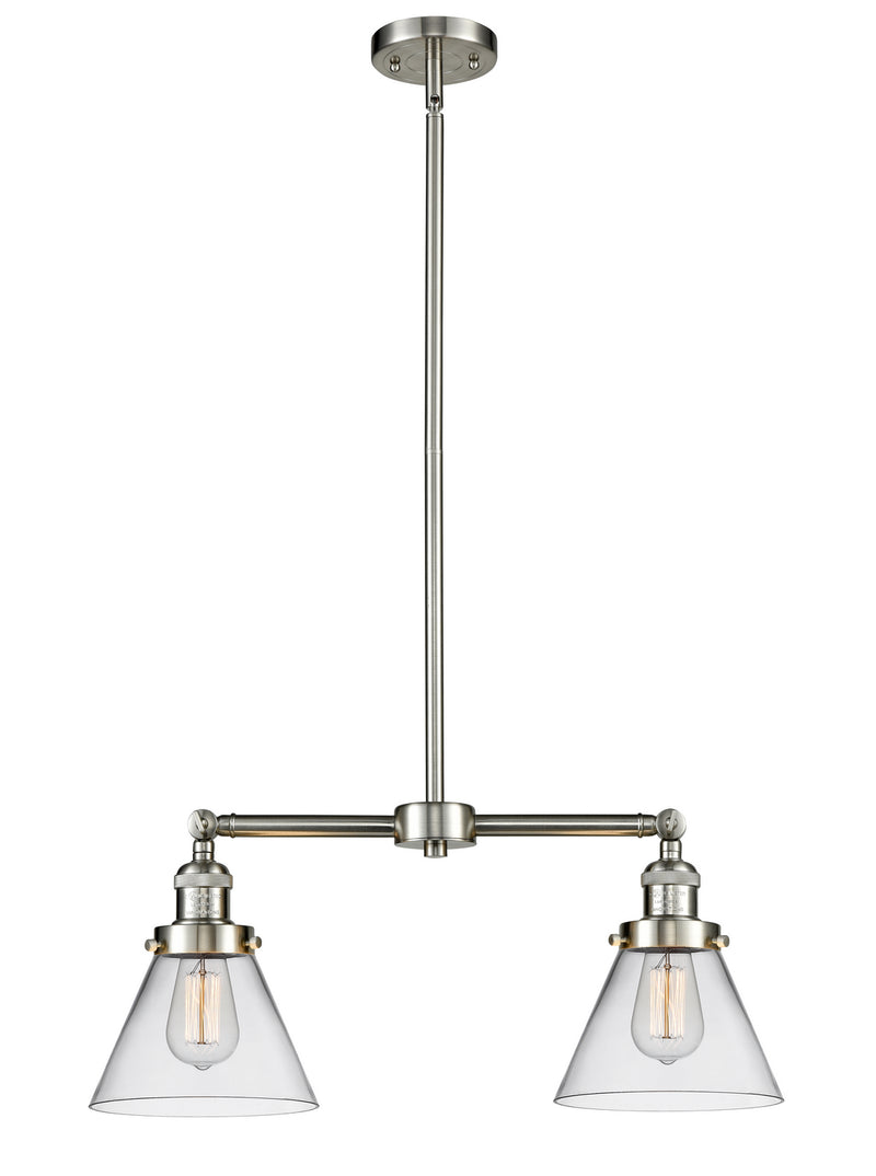 Innovations 209-SN-G42 Two Light Island Pendant, Brushed Satin Nickel