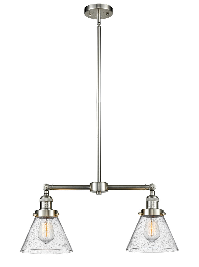 Innovations 209-SN-G44 Two Light Island Pendant, Brushed Satin Nickel