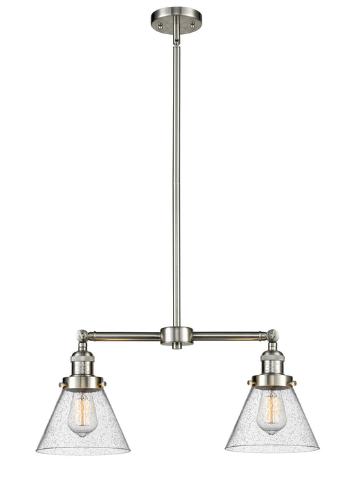 Innovations 209-SN-G44 Two Light Island Pendant, Brushed Satin Nickel