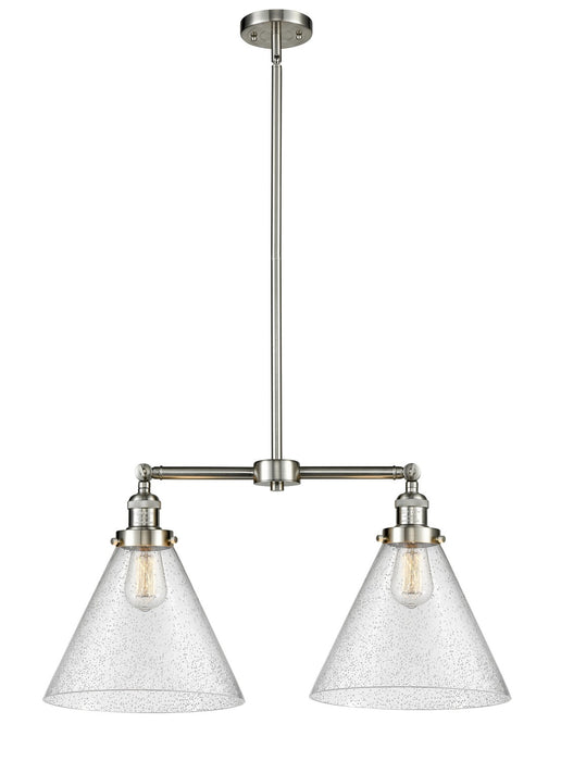 Innovations 209-SN-G44-L Two Light Island Pendant, Brushed Satin Nickel