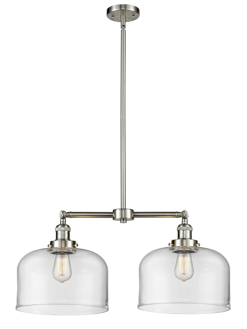 Innovations 209-SN-G72-L Two Light Island Pendant, Brushed Satin Nickel