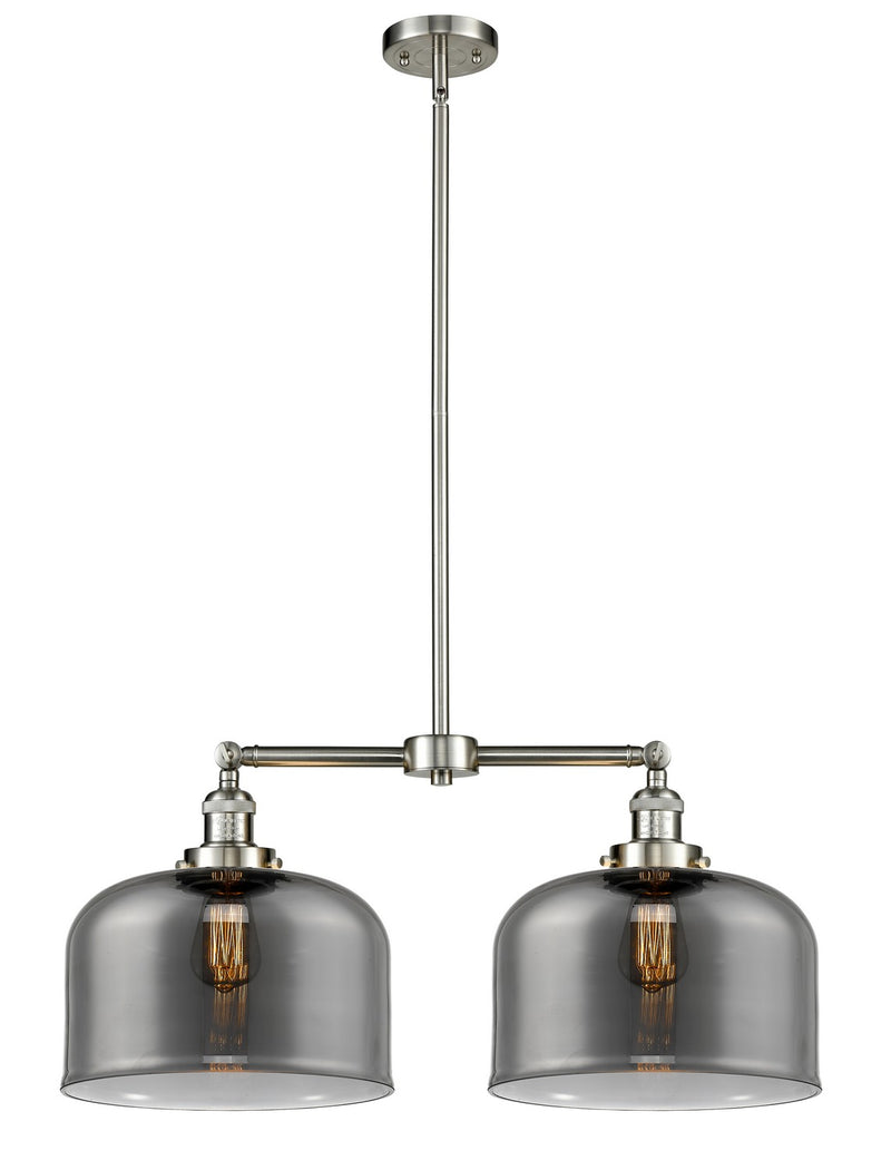 Innovations 209-SN-G73-L Two Light Island Pendant, Brushed Satin Nickel