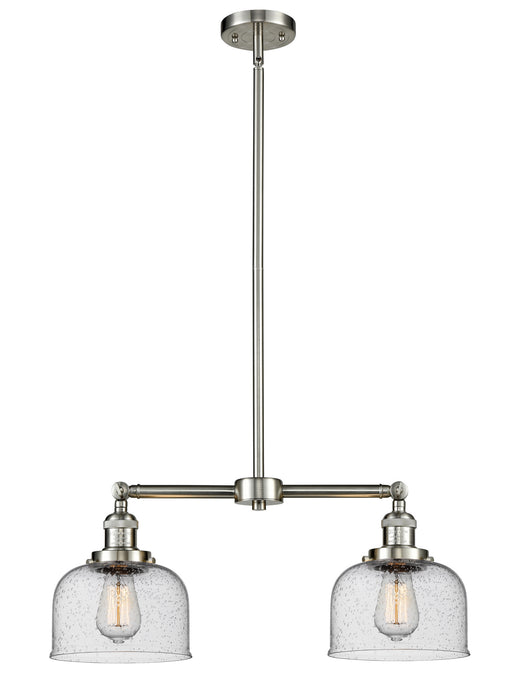 Innovations 209-SN-G74 Two Light Island Pendant, Brushed Satin Nickel