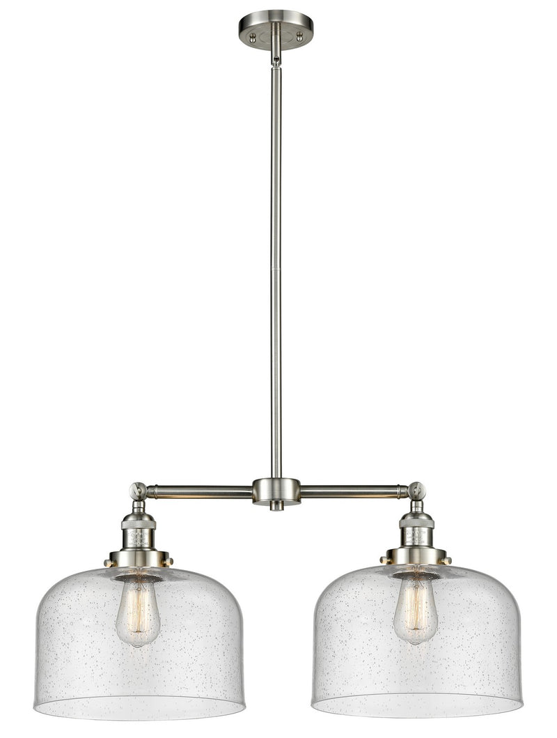 Innovations 209-SN-G74-L Two Light Island Pendant, Brushed Satin Nickel