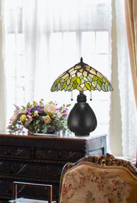 Cal Lighting BO-2798TB Two Light Table Lamp, Tiffany