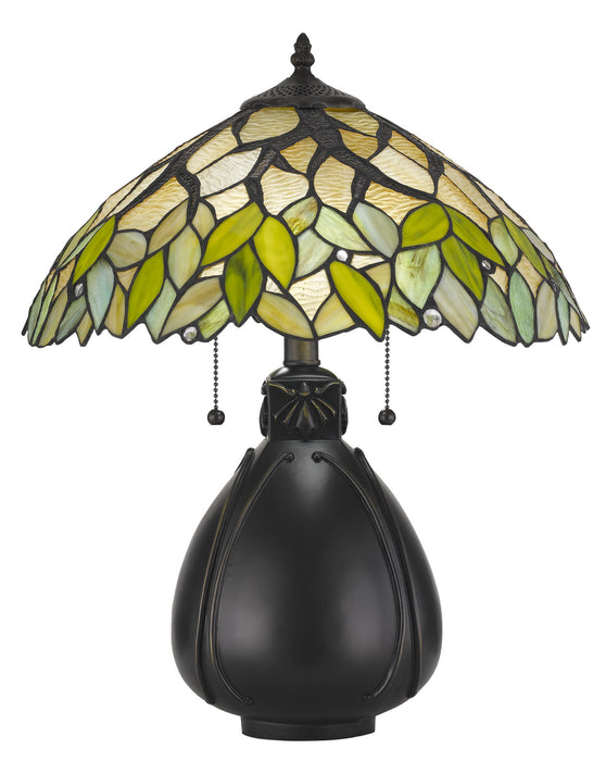 Cal Lighting BO-2798TB Two Light Table Lamp, Tiffany