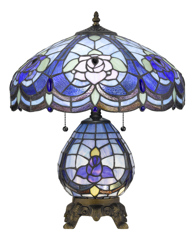 Cal Lighting BO-2799TB Three Light Table Lamp, Tiffany