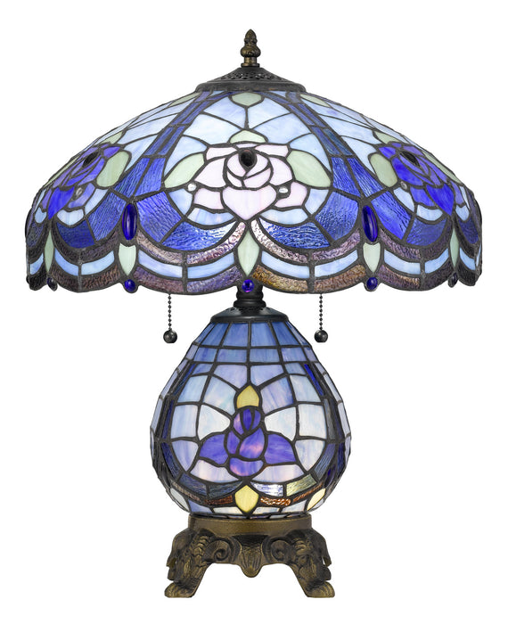 Cal Lighting BO-2799TB Three Light Table Lamp, Tiffany