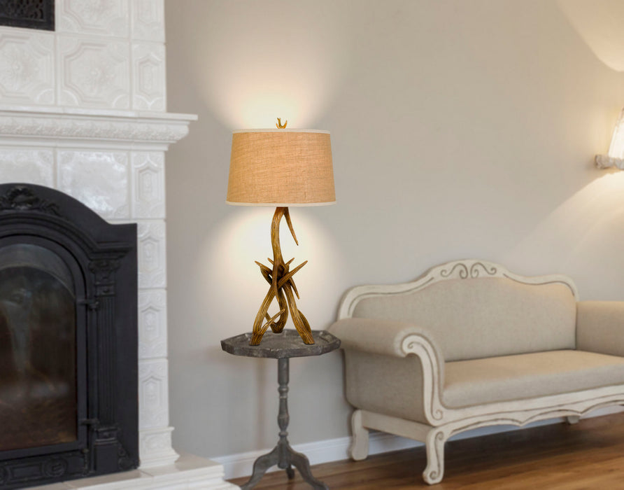 Cal Lighting BO-2806TB One Light Table Lamp, Antler