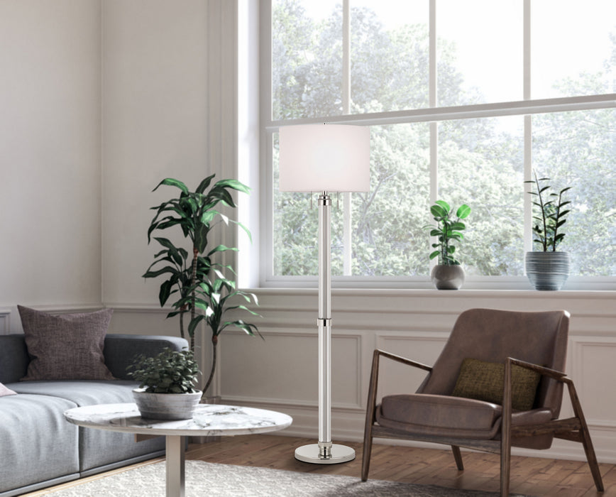 Cal Lighting BO-2829FL Two Light Floor Lamp, Brushed Steel