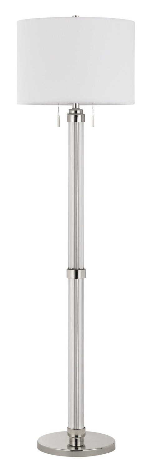 Cal Lighting BO-2829FL Two Light Floor Lamp, Brushed Steel