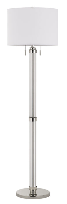 Cal Lighting BO-2829FL Two Light Floor Lamp, Brushed Steel