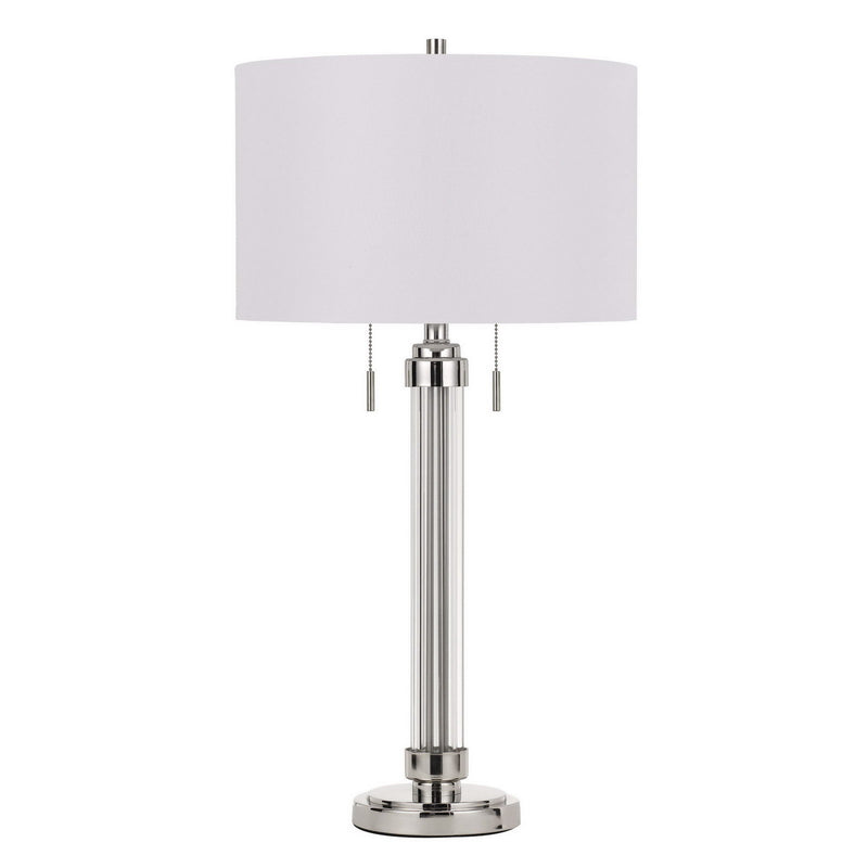 Cal Lighting BO-2829TB Two Light Table Lamp, Brushed Steel