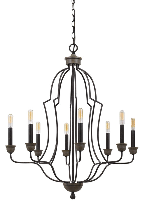 Cal Lighting FX-3689-8 Eight Light Chandelier, Textured Bronze